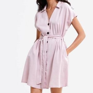 Zara Belted Denim Dress NWT
